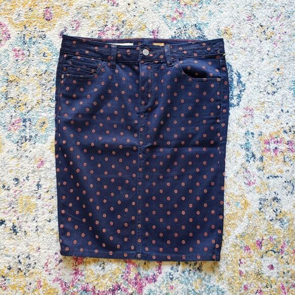 PILCRO and the Letterpress Coral Polka Dot Skirt Size 28 - Picture 2 of 10